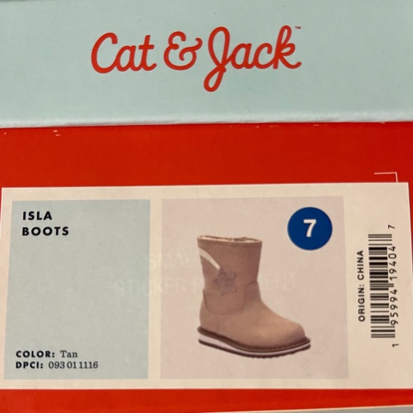 Cat & Jack Isla Toddler Girls Faux-Fur Suede Shooting Star Boots - Picture 2 of 5